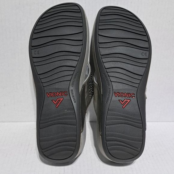 Vionic Capitola With Studs Platform Sandal Flip-flops Size 10 Pewter Gray - Picture 6 of 14